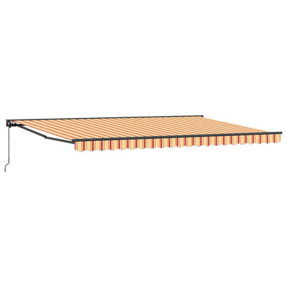 Einziehbare Markise Manuell Gelb und Orange 500x300 cm Stoff