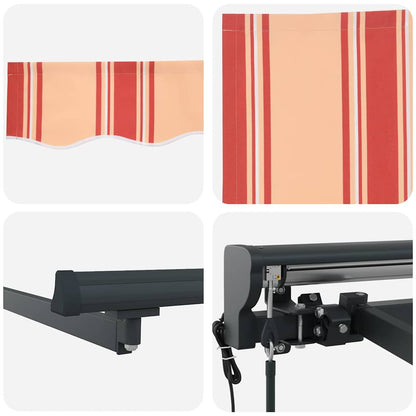 Einziehbare Markise Manuell Gelb und Orange 500x300 cm Stoff