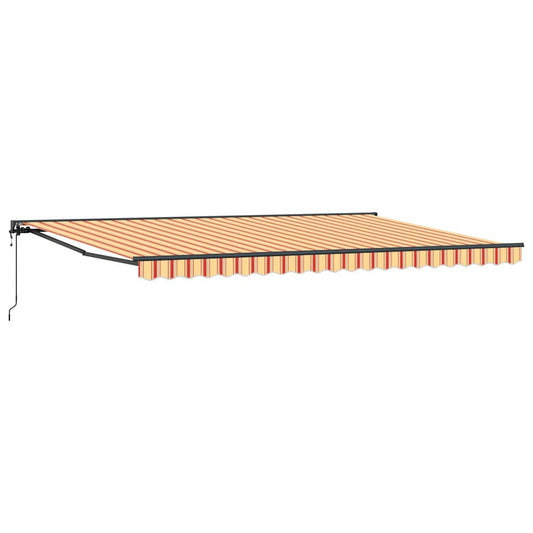 Einziehbare Markise Manuell Gelb und Orange 500x300 cm Stoff