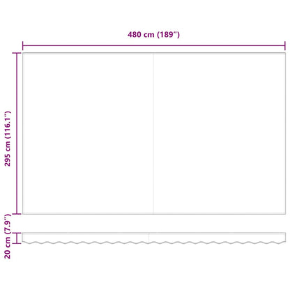 Einziehbare Markise Mehrfarbig 500 × 300 cm Stoff, Metall