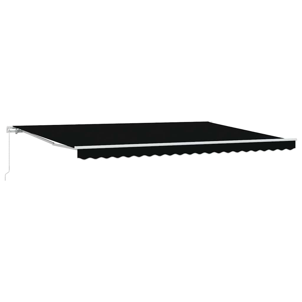 Einziehbare Markise Schwarz 500 × 300 cm Stoff, Metall