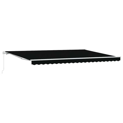 Einziehbare Markise Schwarz 500 × 300 cm Stoff, Metall