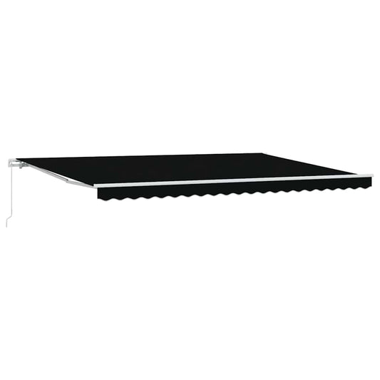 Einziehbare Markise Schwarz 500 × 300 cm Stoff, Metall