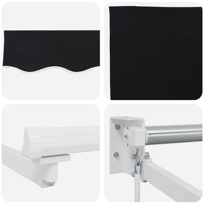 Einziehbare Markise Schwarz 500 × 300 cm Stoff, Metall