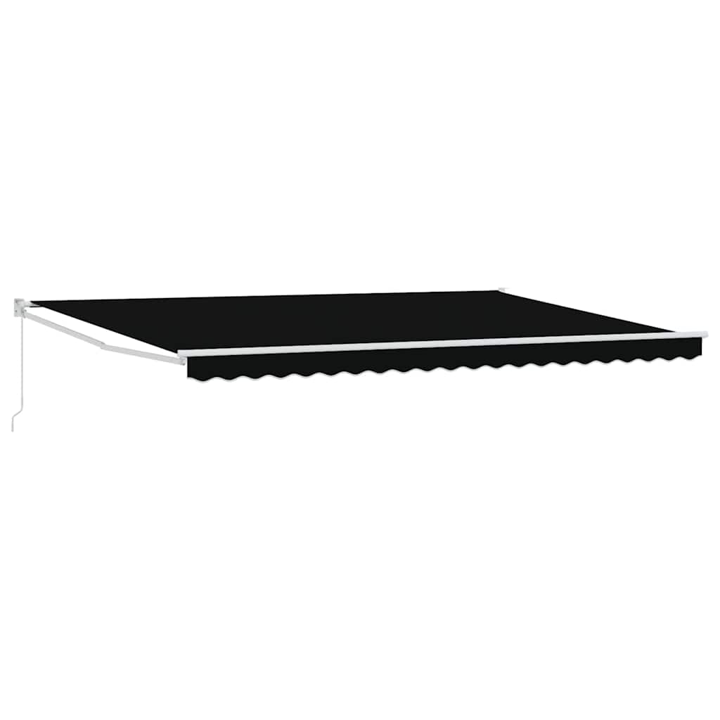 Einziehbare Markise Schwarz 500 × 300 cm Stoff, Metall