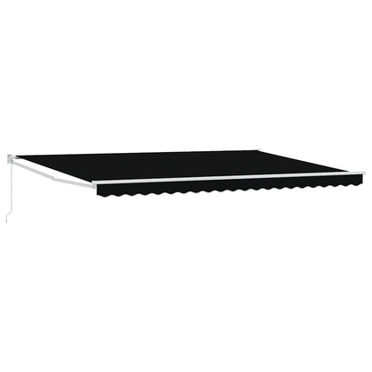 Einziehbare Markise Schwarz 500 × 300 cm Stoff, Metall