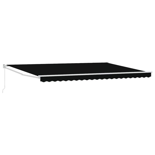 Einziehbare Markise Schwarz 500 × 300 cm Stoff, Metall
