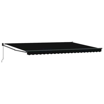 Einziehbare Markise Schwarz 500 × 300 cm Stoff, Metall
