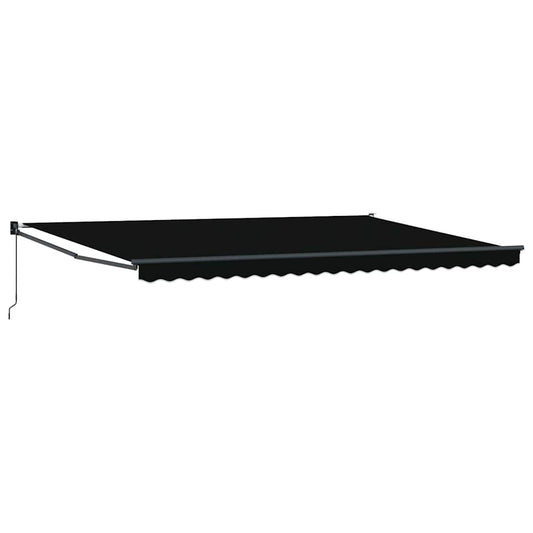 Einziehbare Markise Schwarz 500 × 300 cm Stoff, Metall