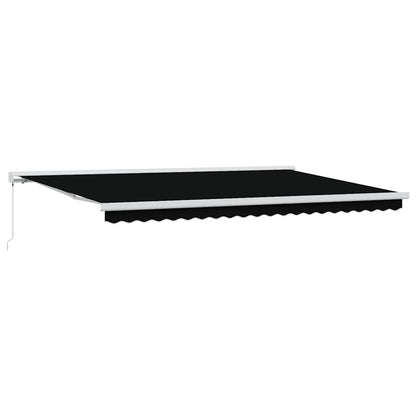 Einziehbare Markise Schwarz 500 × 300 cm Stoff, Metall