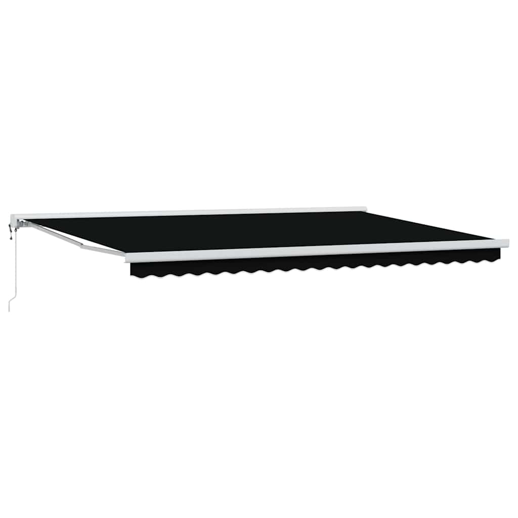 Einziehbare Markise Schwarz 500 × 300 cm Stoff, Metall