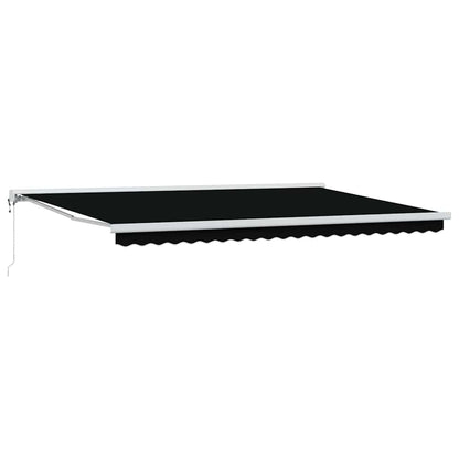 Einziehbare Markise Schwarz 500 × 300 cm Stoff, Metall