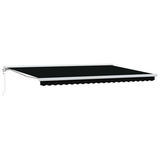 Einziehbare Markise Schwarz 500 × 300 cm Stoff, Metall