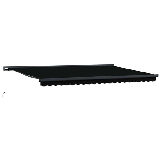 Einziehbare Markise Schwarz 500 × 300 cm Stoff, Metall