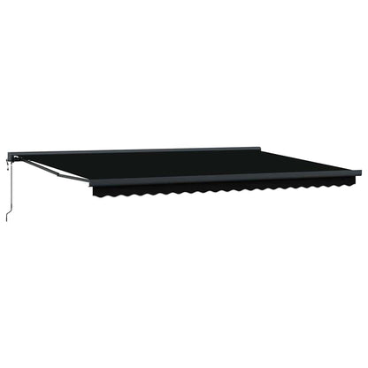 Einziehbare Markise Schwarz 500 × 300 cm Stoff, Metall