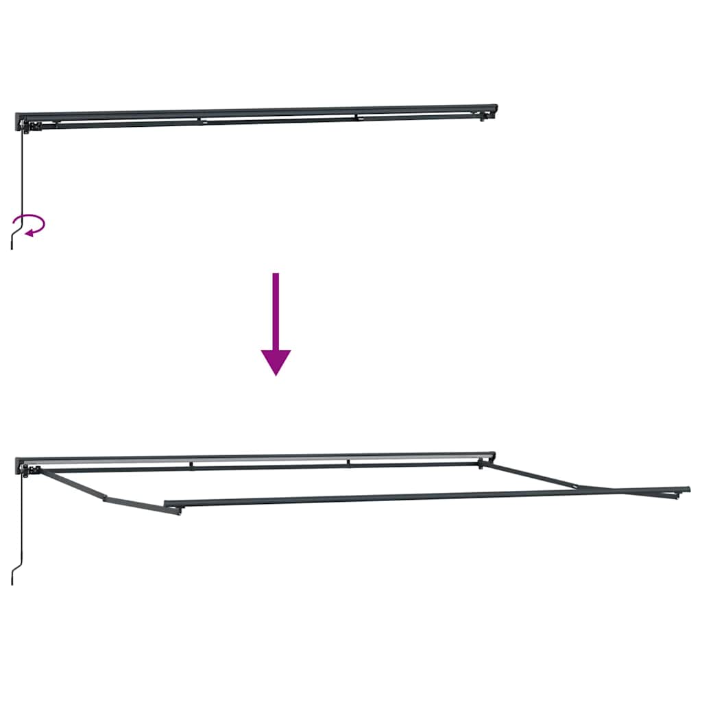 Einziehbare Markise Manuell Schwarz 500x300 cm Stoff