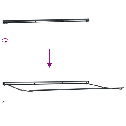 Einziehbare Markise Manuell Schwarz 500x300 cm Stoff