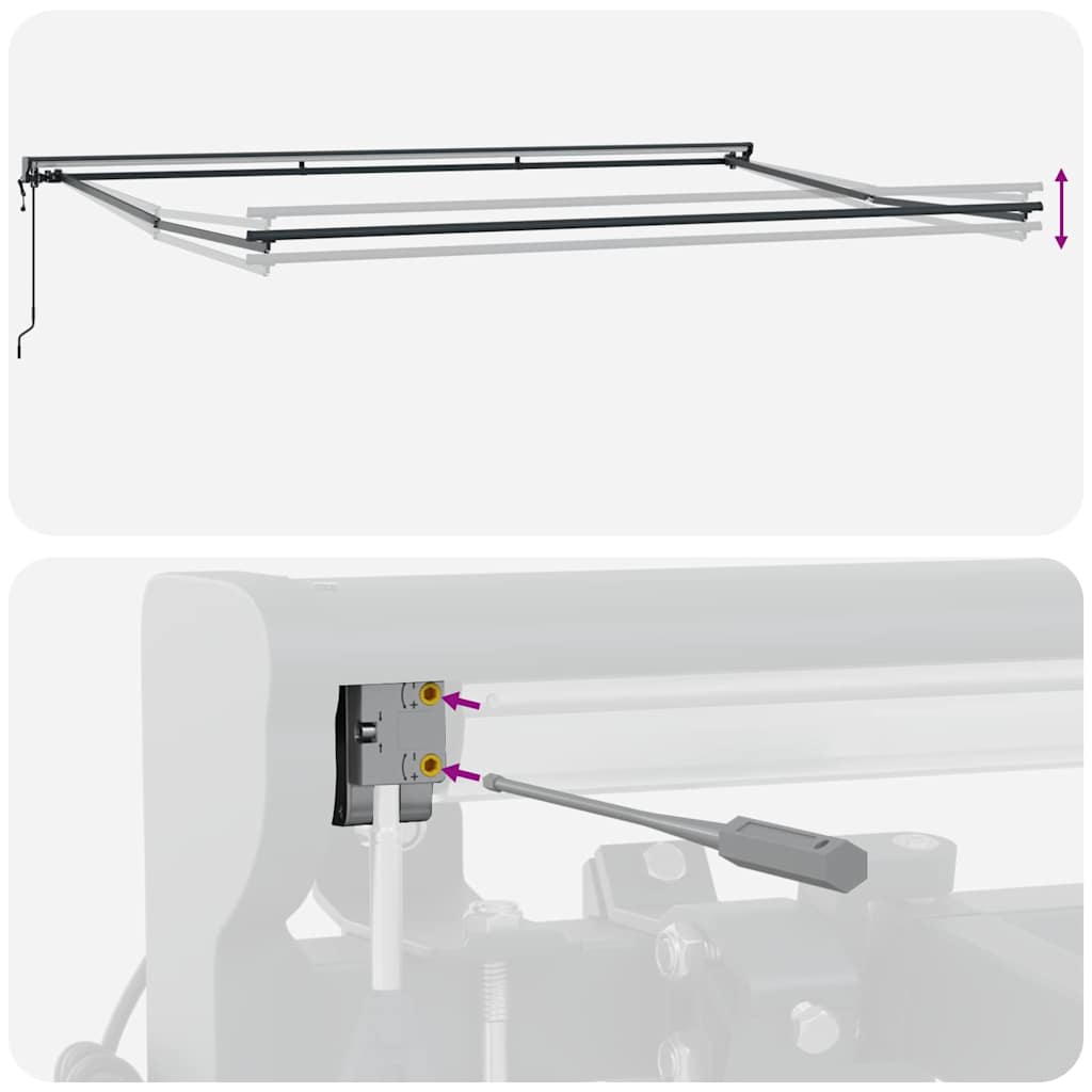 Einziehbare Markise Manuell Schwarz 500x300 cm Stoff