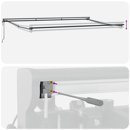 Einziehbare Markise Manuell Schwarz 500x300 cm Stoff