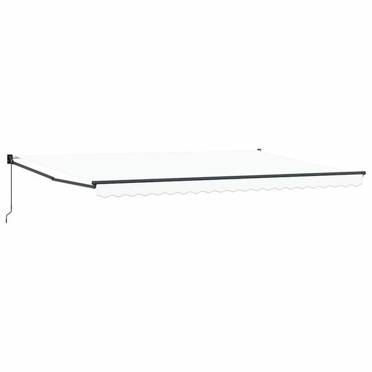 Einziehbare Markise Weiß 500 × 300 cm Stoff, Metall
