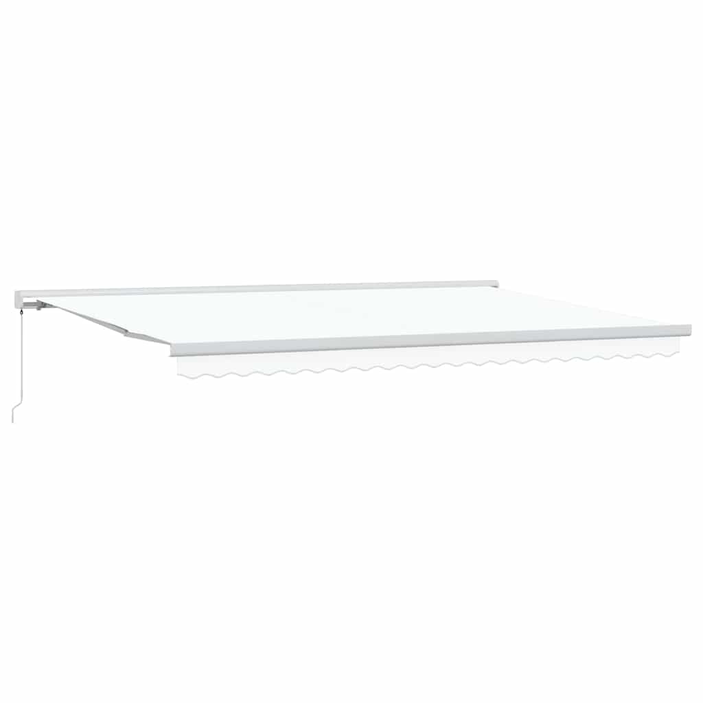 Einziehbare Markise Weiß 500 × 300 cm Stoff, Metall