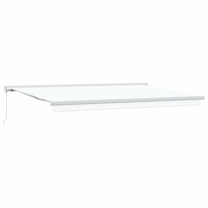 Einziehbare Markise Weiß 500 × 300 cm Stoff, Metall