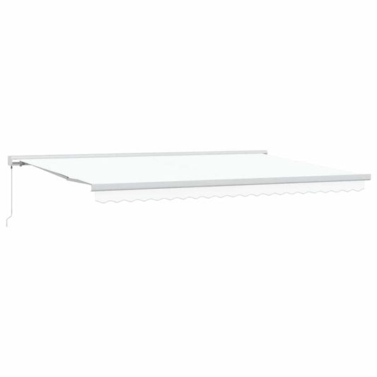 Einziehbare Markise Weiß 500 × 300 cm Stoff, Metall
