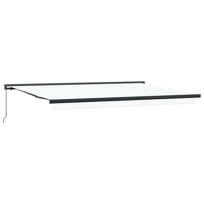 Einziehbare Markise Weiß 500 x 300 cm Stoff und Metall