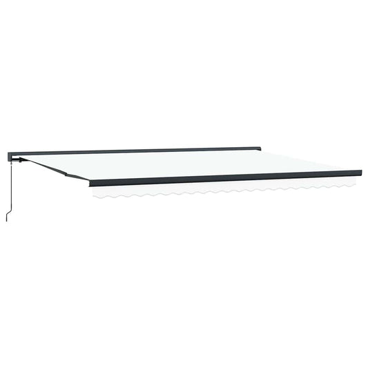 Einziehbare Markise Weiß 500 x 300 cm Stoff und Metall