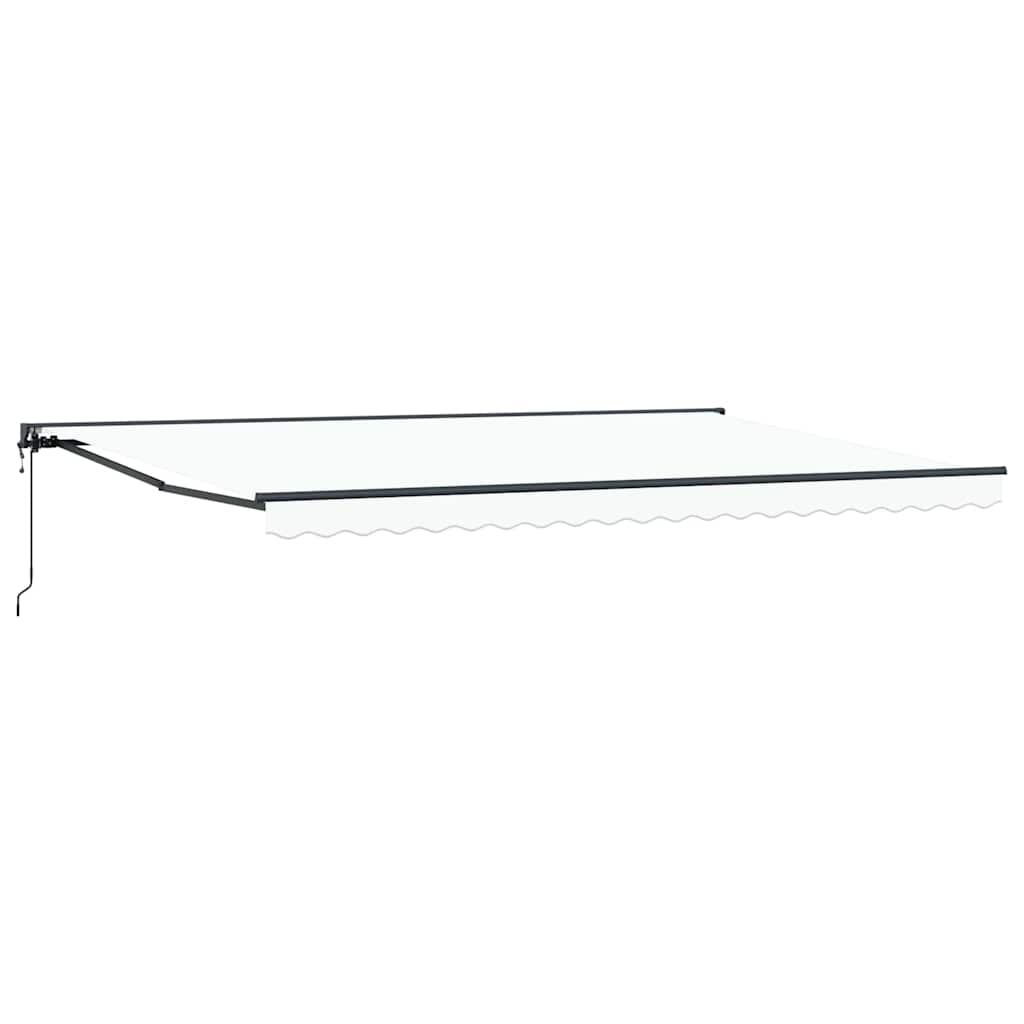 Einziehbare Markise Manuell Weiß 500x300 cm Stoff