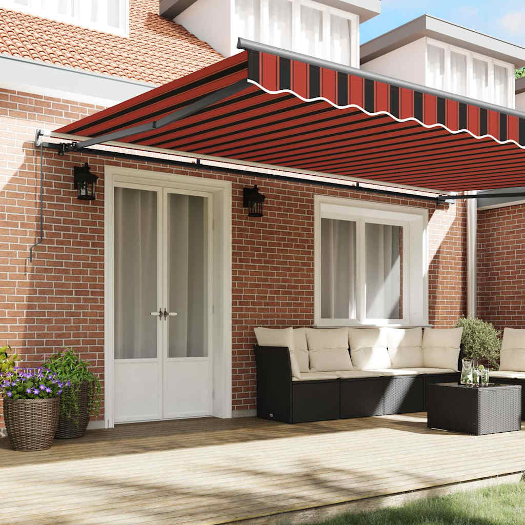 Manuelle ausziehbare Markise Orange und Braun 500 × 350 cm