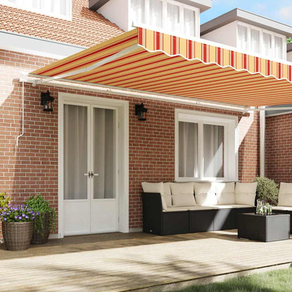 Einziehbare Markise Gelb, Orange 500 × 300 cm Polyester, Metall