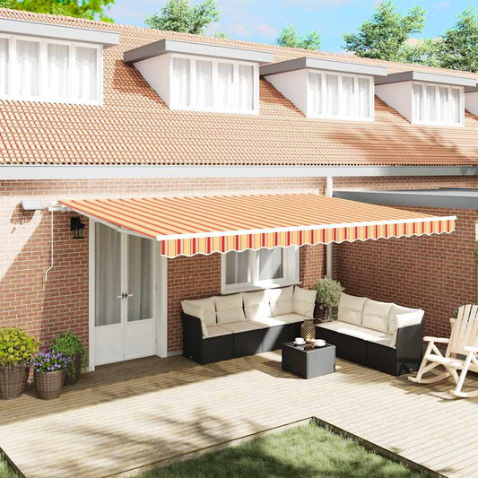Einziehbare Markise with Manuell 500 × 350 cm Gelb und Orange