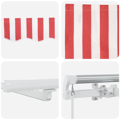 Einziehbare Markise with Manuell 500 × 350 cm Rot und Weiß