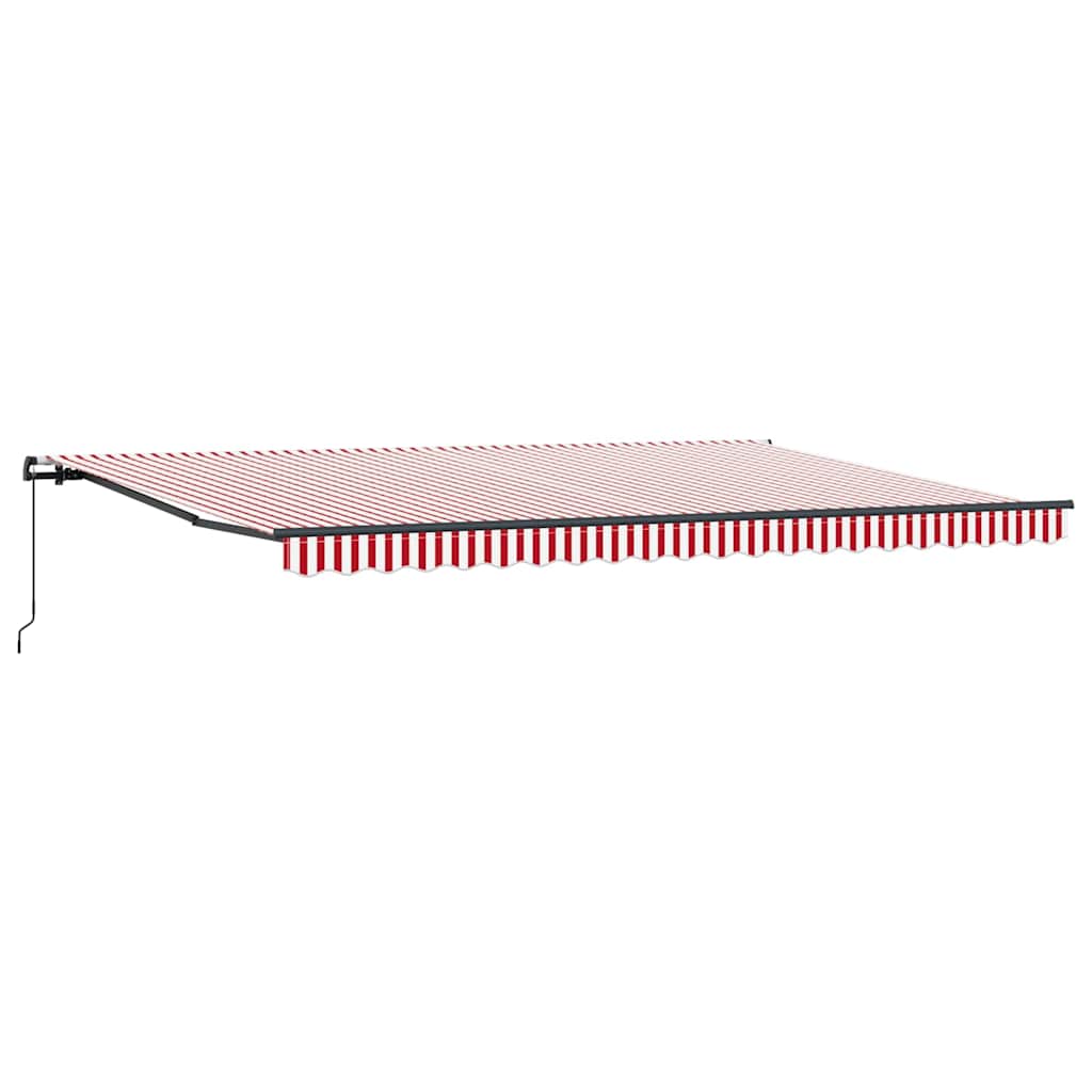 Ausziehbare Markise Rot und Weiß Rot und Weiß 500 × 350 cm