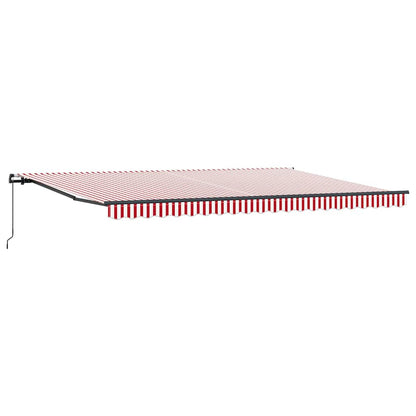 Ausziehbare Markise Rot und Weiß Rot und Weiß 500 × 350 cm