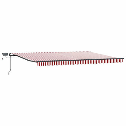 Einziehbare Markise Rot und Weiß 500 × 350 cm Stoff