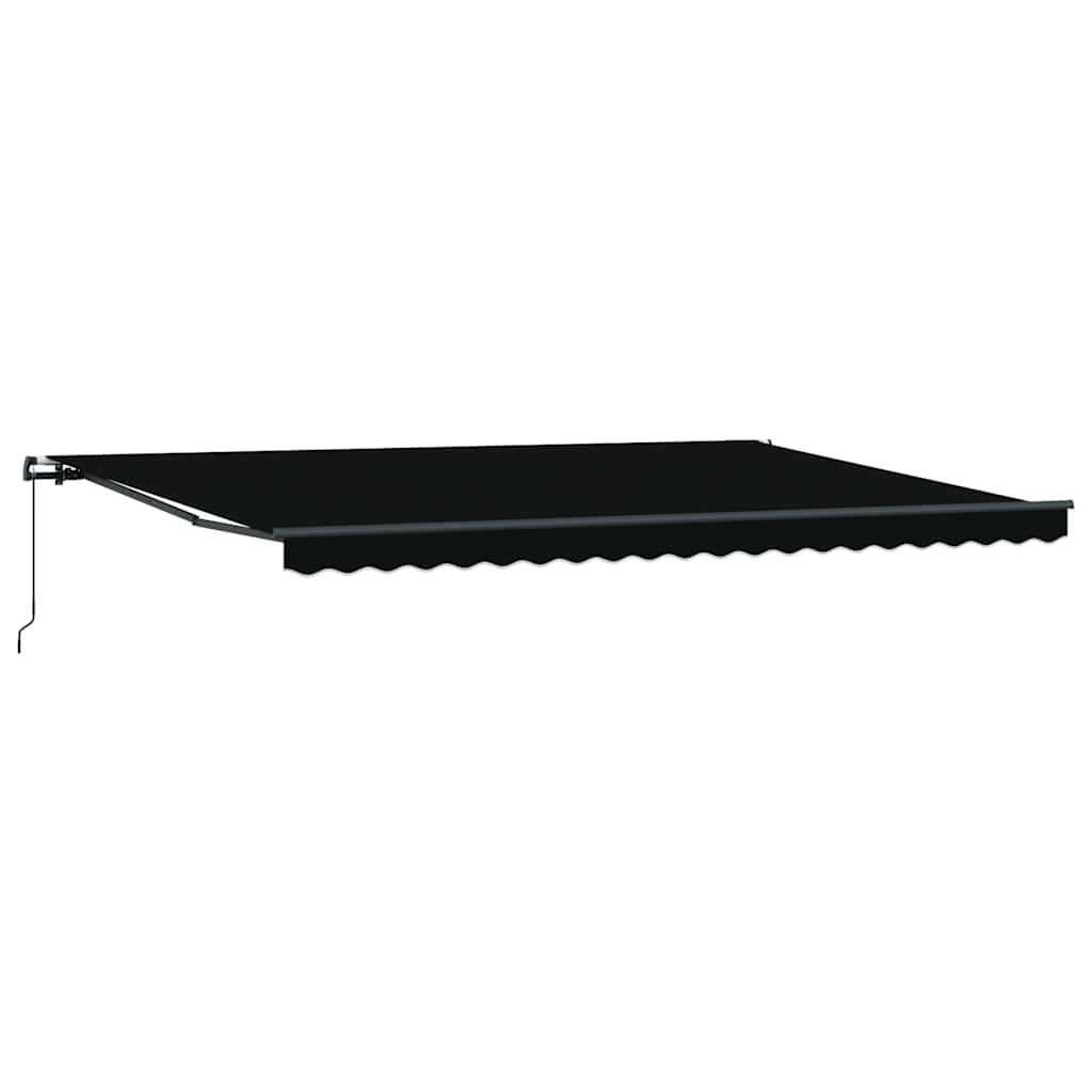 Markise Manuell Schwarz 500 × 350 cm Stoff