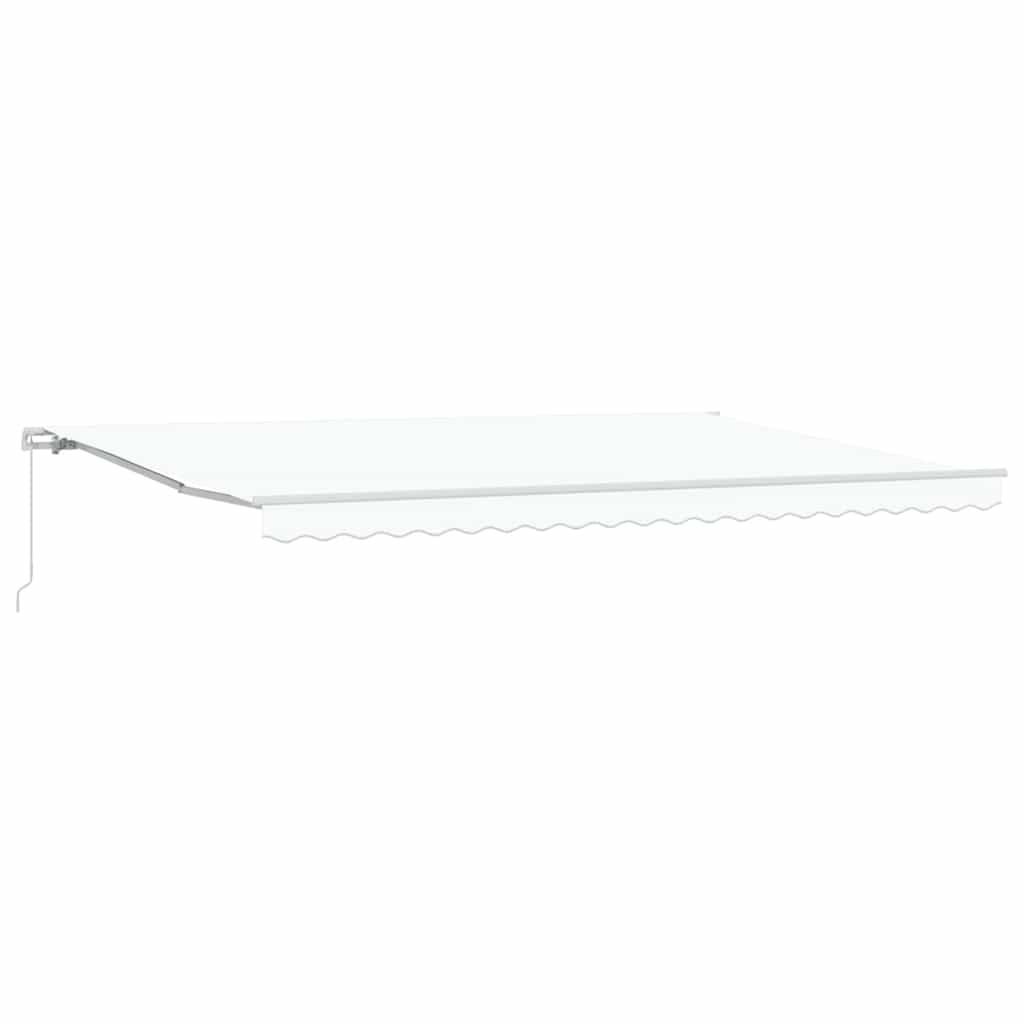 Einziehbare Markise Manuell Weiß 500 × 300 cm Polyester, Metall