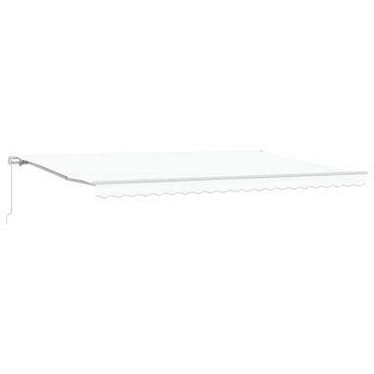 Einziehbare Markise Manuell Weiß 500 × 300 cm Polyester, Metall