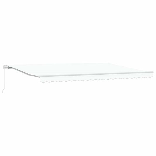 Einziehbare Markise Manuell Weiß 500 × 300 cm Polyester, Metall