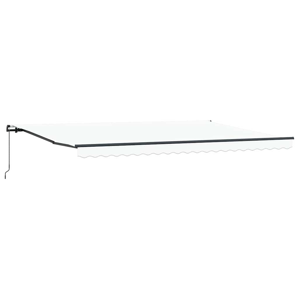 Einziehbare Markise Manuell Weiß 500 × 350 cm Stoff