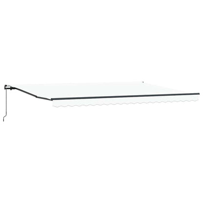 Einziehbare Markise Manuell Weiß 500 × 350 cm Stoff