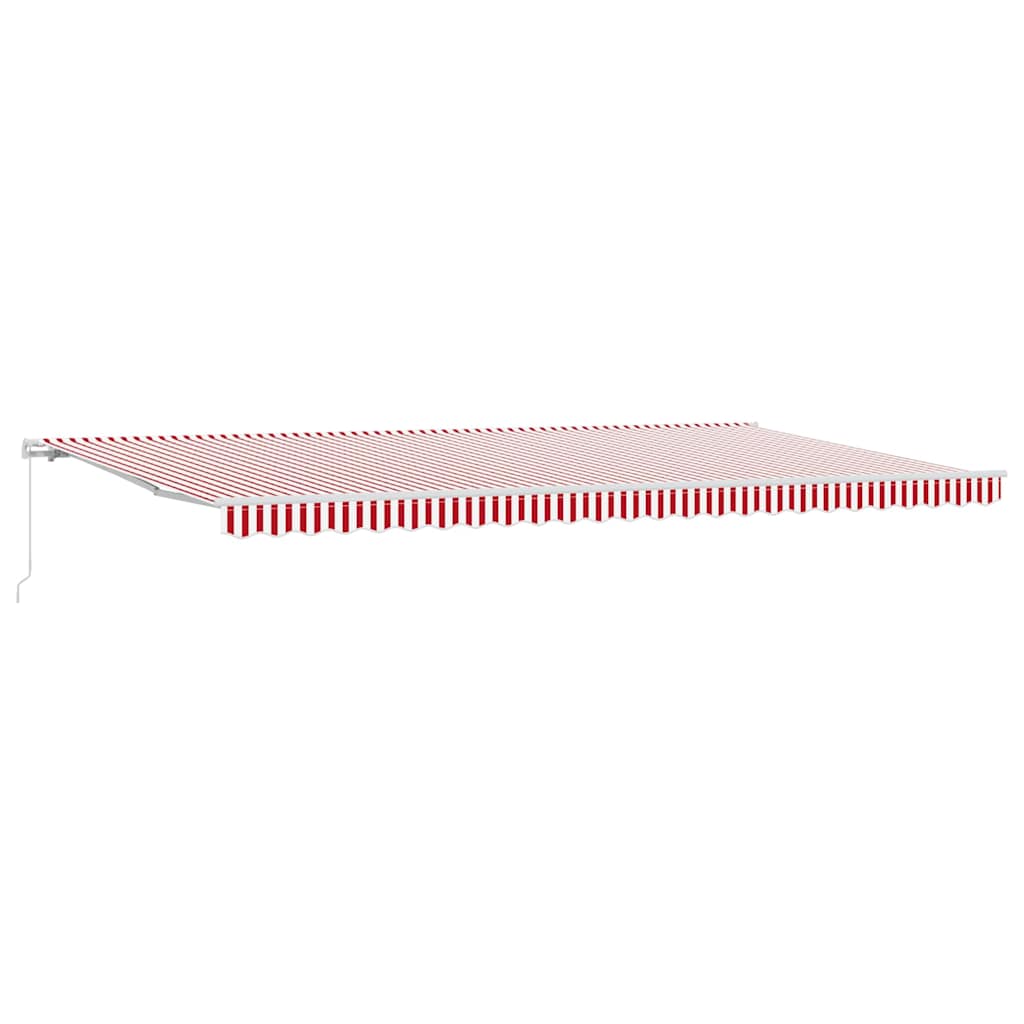 Einziehbare Markise Rot und Weiß 600 × 300 cm Polyester, Metall