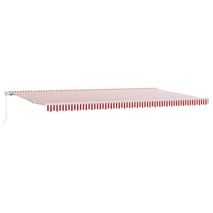 Einziehbare Markise Rot und Weiß 600 × 300 cm Polyester, Metall