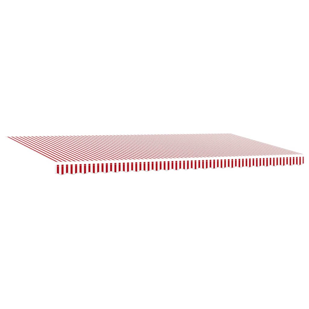Einziehbare Markise Manuell Rot und Weiß 600 × 300 cm Stoff