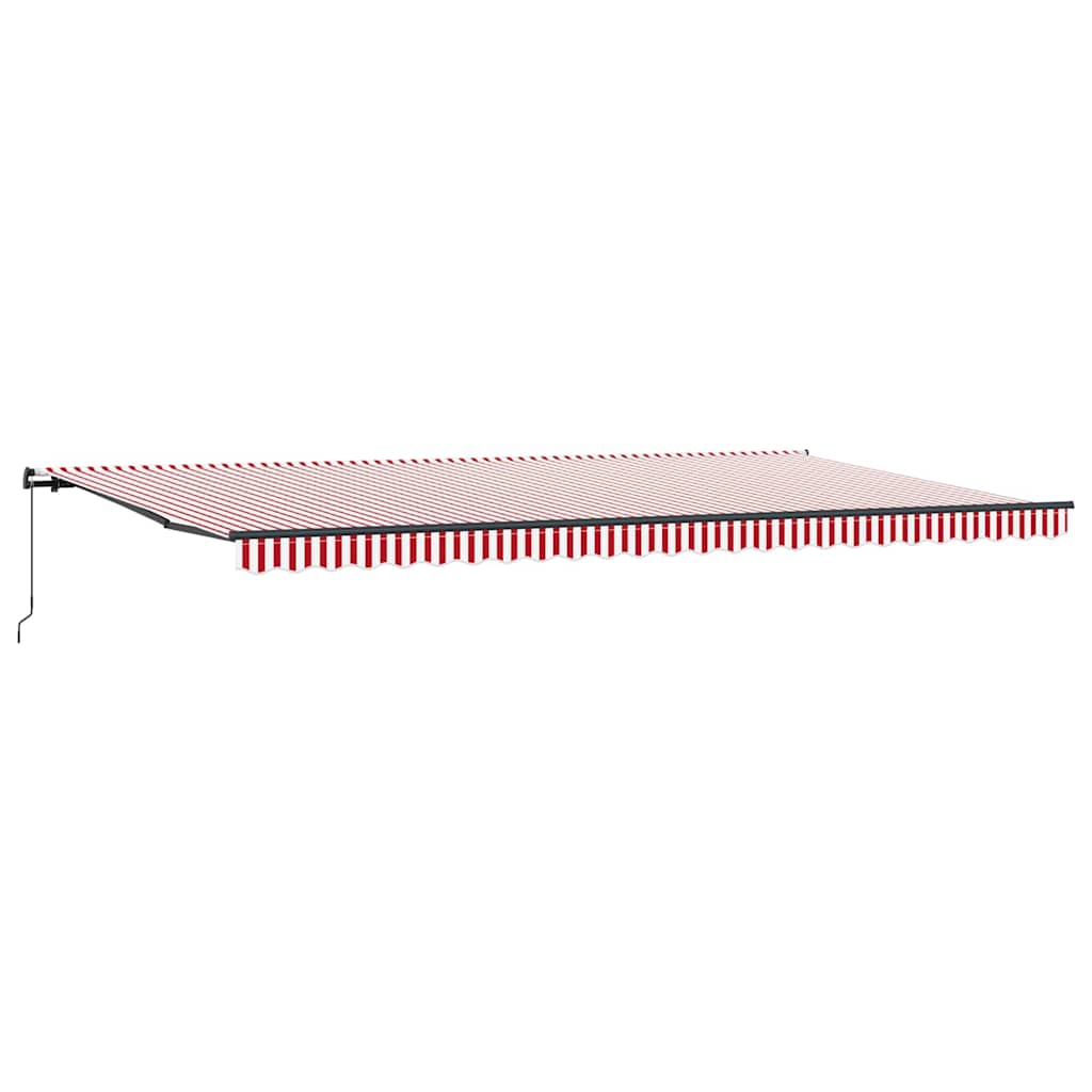 Einziehbare Markise Manuell Rot und Weiß 600 × 300 cm Stoff