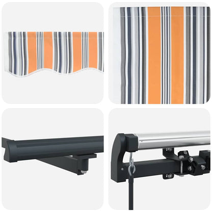 Einziehbare Markise Manuell Mehrfarbig 600 × 300 cm Stoff