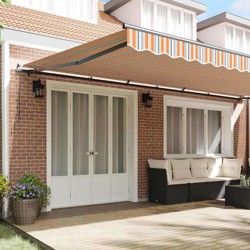 Einziehbare Markise Manuell Mehrfarbig 600 × 300 cm Stoff