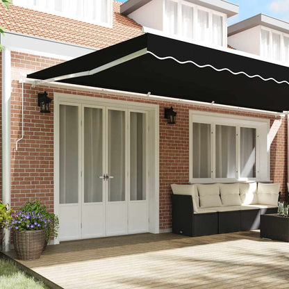 Einziehbare Markise Schwarz 600 × 300 cm Polyester, Metall